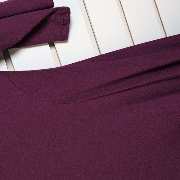 Eileen Fisher Viscose Jersey Knit Midi Lantern Dress | Size Large Pomegranate - Picture 5 of 9